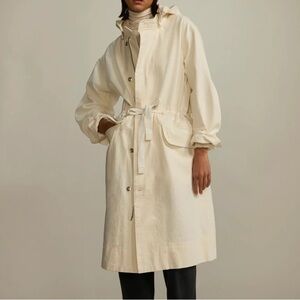 EVERLANE The Canvas Organic Cotton Parka color bone, size S